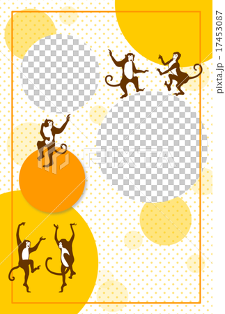 Monkey and polka dots and photo frame 17453087