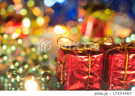 christmas gift boxes and bokeh lights christmas gift boxes and bokeh lights 17454467