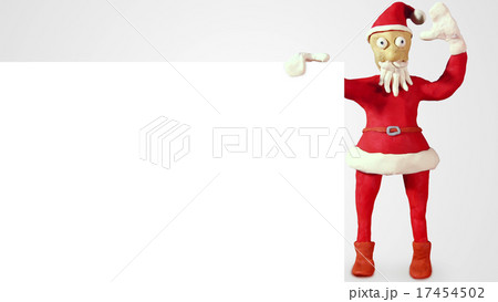 clay santa claus with white blank board clay santa claus with white blank board 17454502