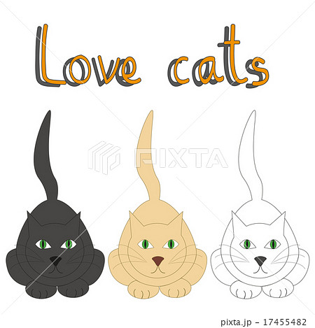 Vector card with three cats and text 17455482