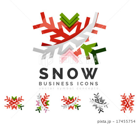 Set of abstract colorful snowflake logo icons 17455754
