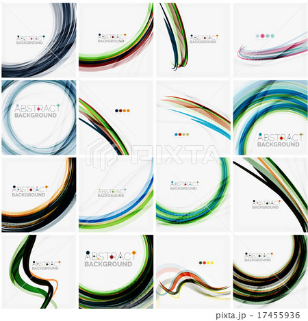 Set of abstract backgrounds. Circles, swirls and 17455936