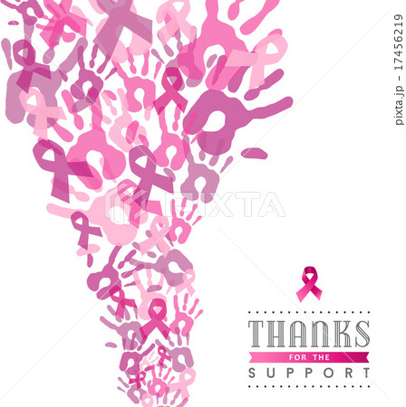 Breast cancer campaign poster pink hand ribbon 17456219
