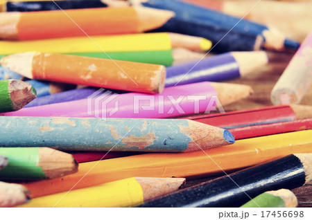 worn coloured pencils 17456698