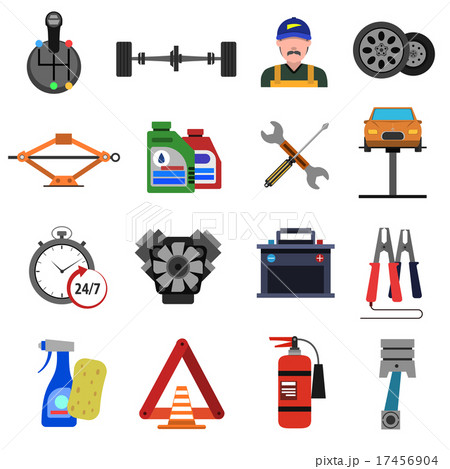 Car Service Icons Flat Set 17456904