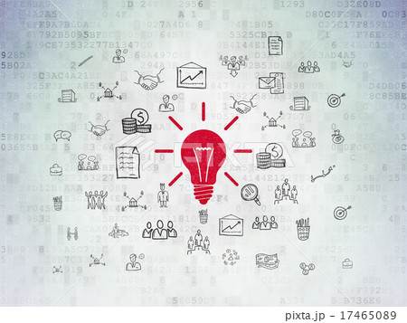 Business concept: Light Bulb on Digital Paper Business concept: Light Bulb on Digital Paper 17465089