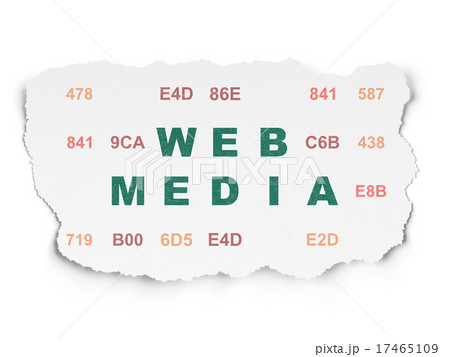 Web development concept: Web Media on Torn Paper 17465109
