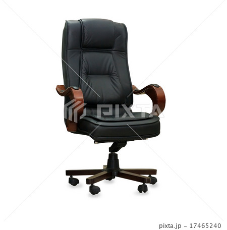 The office chair from black leather. Isolated 17465240