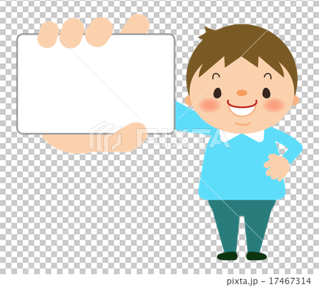 A boy holding a card - Stock Illustration [17467314] - PIXTA