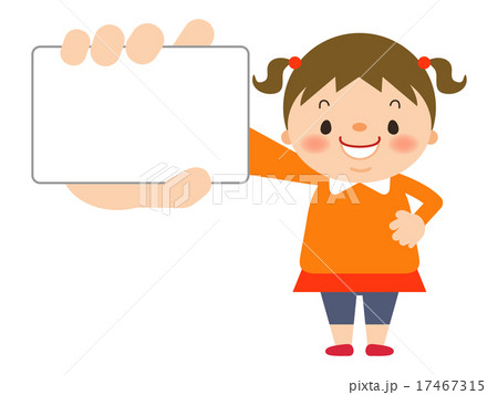 カードを持った女の子のイラスト素材