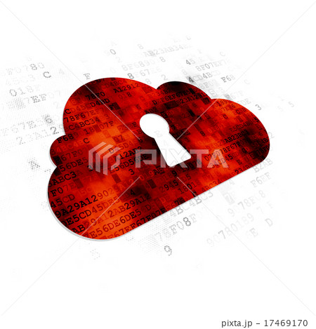 Cloud networking concept: Cloud Keyhole on Digital Cloud networking concept: Cloud Keyhole on Digital 17469170