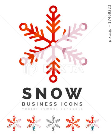 Set of abstract colorful snowflake logo icons 17469223