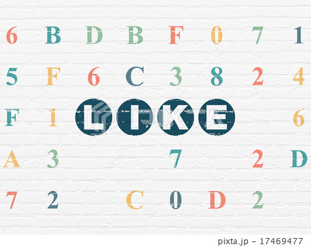 Social network concept: Like on wall background 17469477