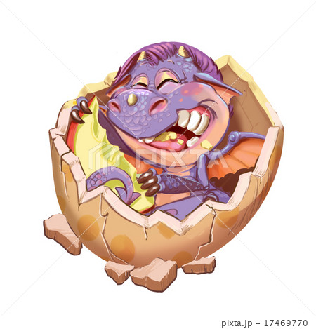 Little Dragon In The Lodge From A Shellのイラスト素材