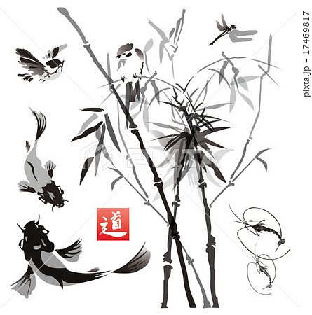 Stencils birds, fish and plants 17469817