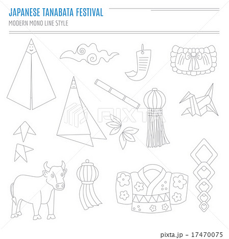 Set of Japanese Bon Festival attributes Set of Japanese Bon Festival attributes 17470075