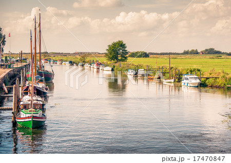 Boats on a river canal Boats on a river canal 17470847
