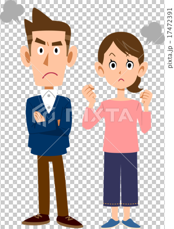 An angry man and woman - Stock Illustration [17472391] - PIXTA