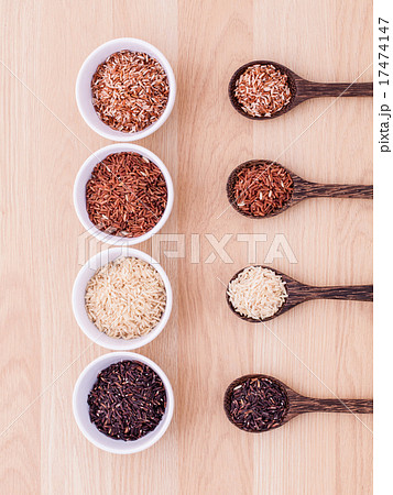 Collection of whole grain Thai jasmine rice. 17474147