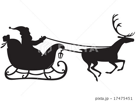 Santa Claus On A Reindeer Sleighのイラスト素材