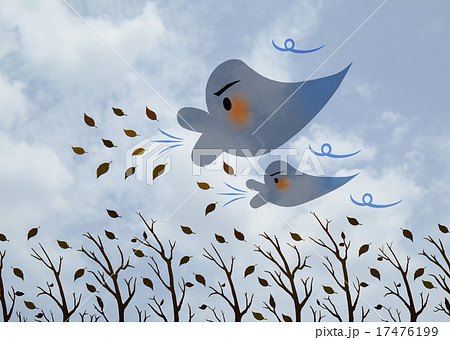 北風のイラスト素材