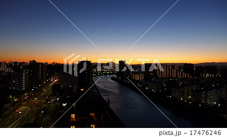 東京の夕景 環八・新河岸川・富士山 東京の夕景 環八・新河岸川・富士山 17476246