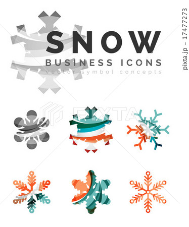 Set of abstract colorful snowflake logo icons Set of abstract colorful snowflake logo icons 17477273