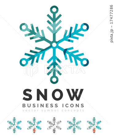 Set of abstract colorful snowflake logo icons 17477286