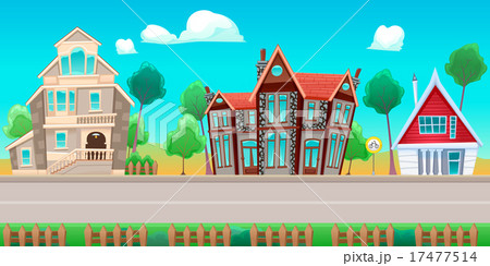 Road with houses 17477514