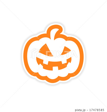 icon sticker realistic design on paper pumpkin icon sticker realistic design on paper pumpkin 17478585