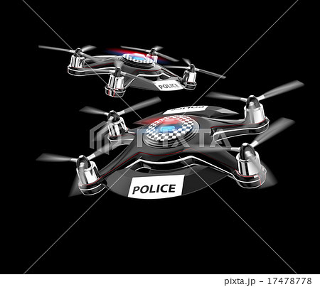 黒背景にあるポリスドローン 黒背景にあるポリスドローン 17478778