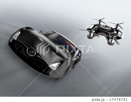 ポリスドローンがスピード超過のクルマを取り締まる 17478781