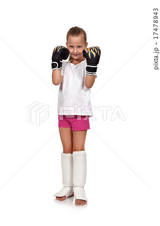 girl with thai boxing gloves 17478943