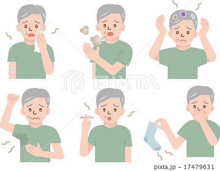 体臭の気になる中高年男性 17479631