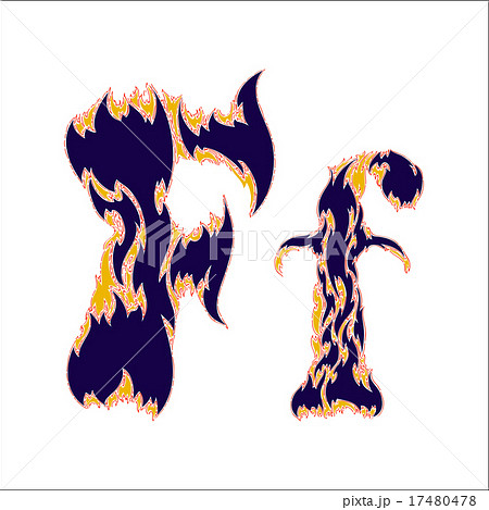 fiery font blue letter F on a white background 17480478
