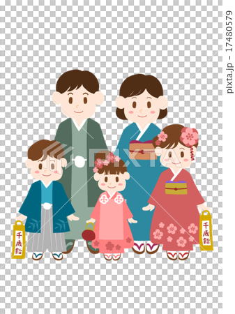 七五三 イラスト 家族 17480579