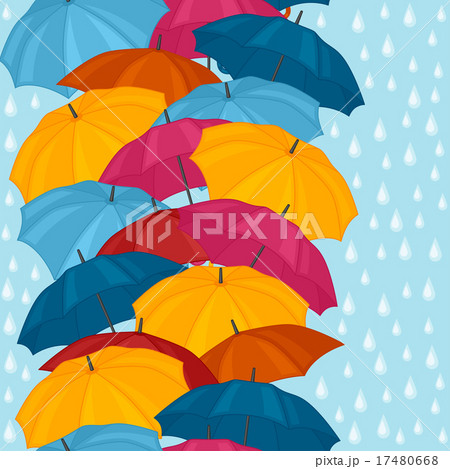 Seamless pattern with colored umbrellas for 17480668