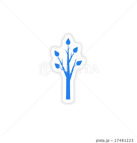 icon sticker realistic design on paper tree 17481223