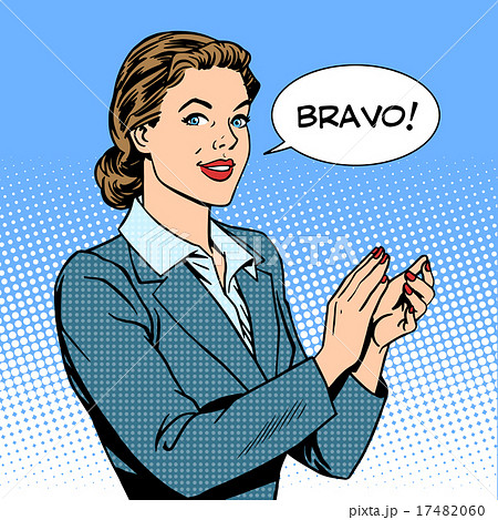 woman applause bravo concept of success woman applause bravo concept of success 17482060
