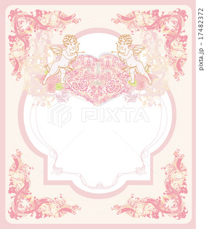 happy valentines day vintage card with cupids 17482372