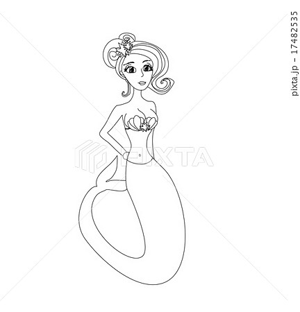 Beautiful mermaid - doodle illustration 17482535