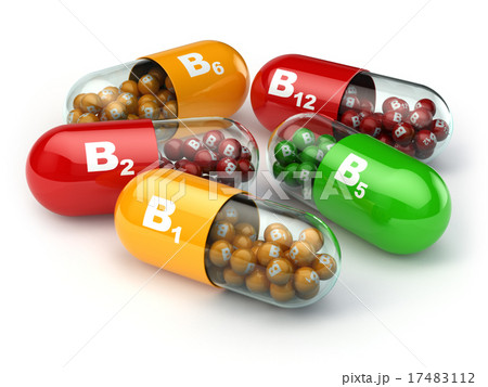 Vitamin B. Capsules B1 B2 B6 B12  17483112