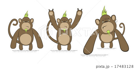 Vector set of monkeys in punk style 17483128