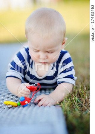 Baby play with bright toys 17483462