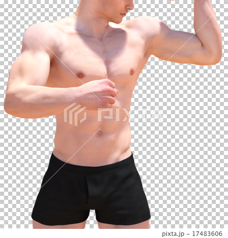鍛えた躯の男性　perming3DCGイラスト素材 17483606