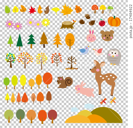 Fall animal forest material set autumn elements 17484922
