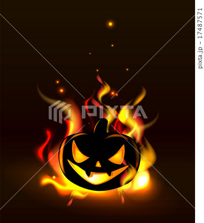 Burning Halloween lantern Burning Halloween lantern 17487571