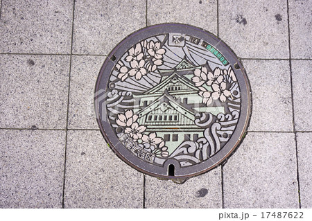 Manhole cover in Osaka, Japan 17487622