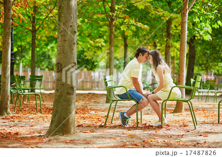 Beautiful young dating couple in Paris 17487826