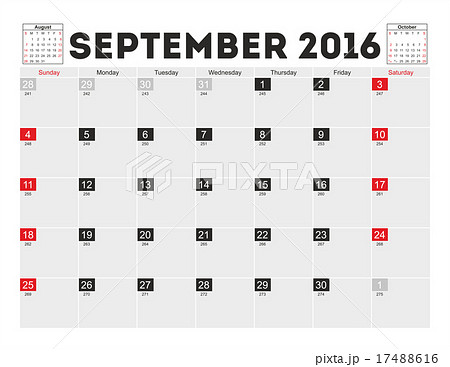 Vector planning calendar September 2016 Vector planning calendar September 2016 17488616